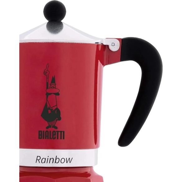Bialetti Rainbow kotyogós kávéfőző 1 adag, piros
