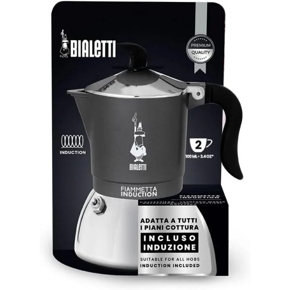 Bialetti Fiammetta Induction kotyogós kávéfőző 2 adag, antracit