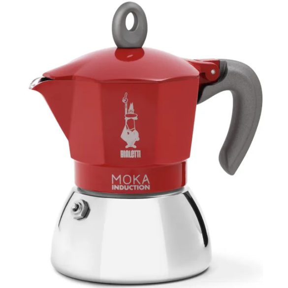 Bialetti Moka Induction kotyogós kávéfőző 4 adag, piros