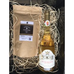   Szemes kávé ajándékcsomag Tokaji Szamorodnival karton díszdobozban 41.
