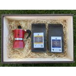 Szemes kávé ajándékcsomag egyszemélyes Bialetti Rainbow kotyogóval