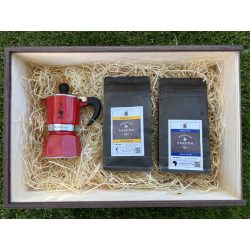   Szemes kávé ajándékcsomag egyszemélyes Bialetti Rainbow kotyogóval