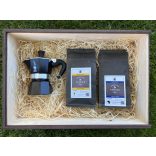 Szemes kávé ajándékcsomag egyszemélyes Bialetti Moka kotyogóval