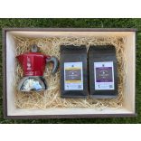 Szemes kávé ajándékcsomag kétszemélyes Bialetti Moka indukcoós kotyogóval