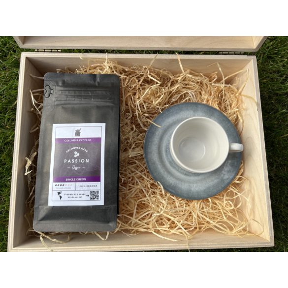 Szemes kávé ajándékcsomag Sola Vulcan 90ml csészével